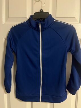 Joe Fresh Royal Blue Full-Zip Kids Jacket with White Trim Size 7-8